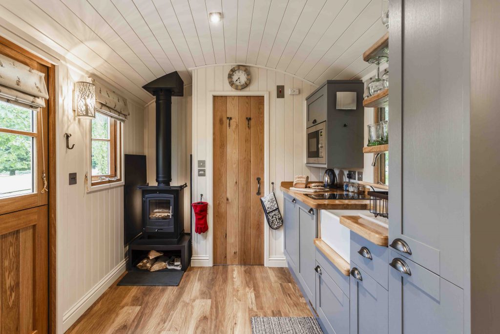 Shepherds hut kitchen