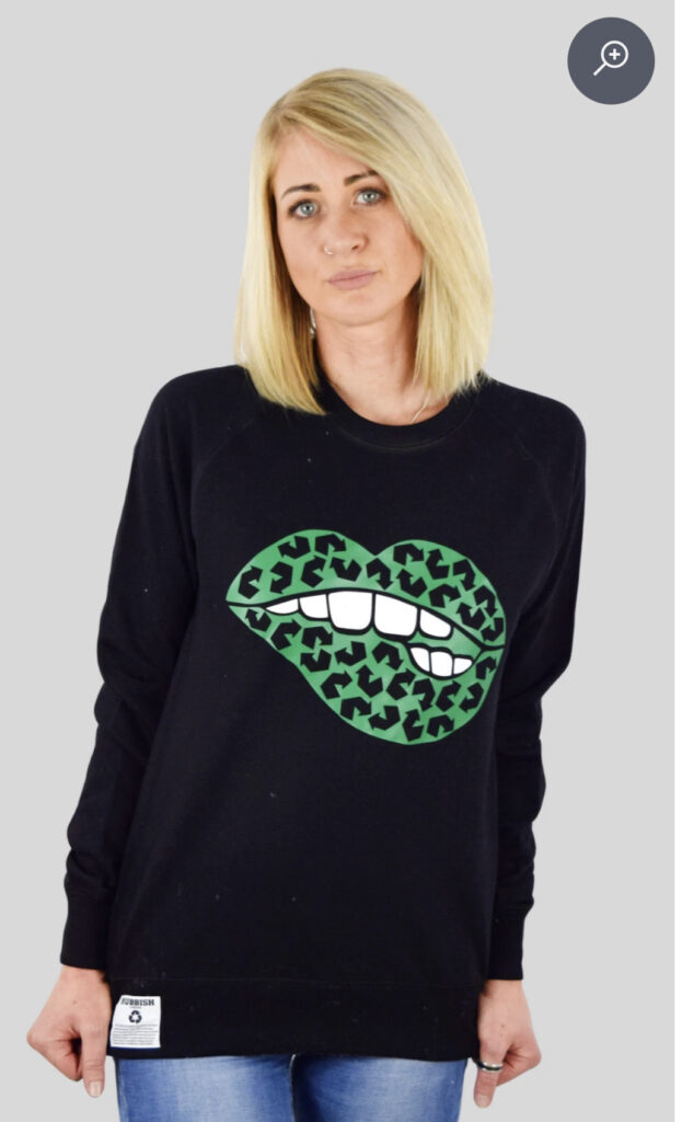 Rubbish London Recycle My Green Lips sweatshirt 
