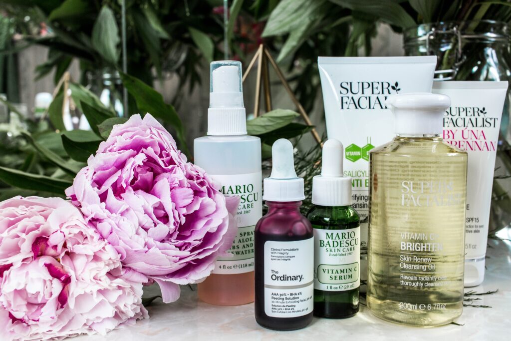 Variety of skincare products with . Establishing a skincare routine can be daunting!