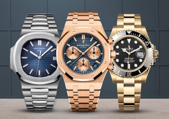 A selection of three luxury watches